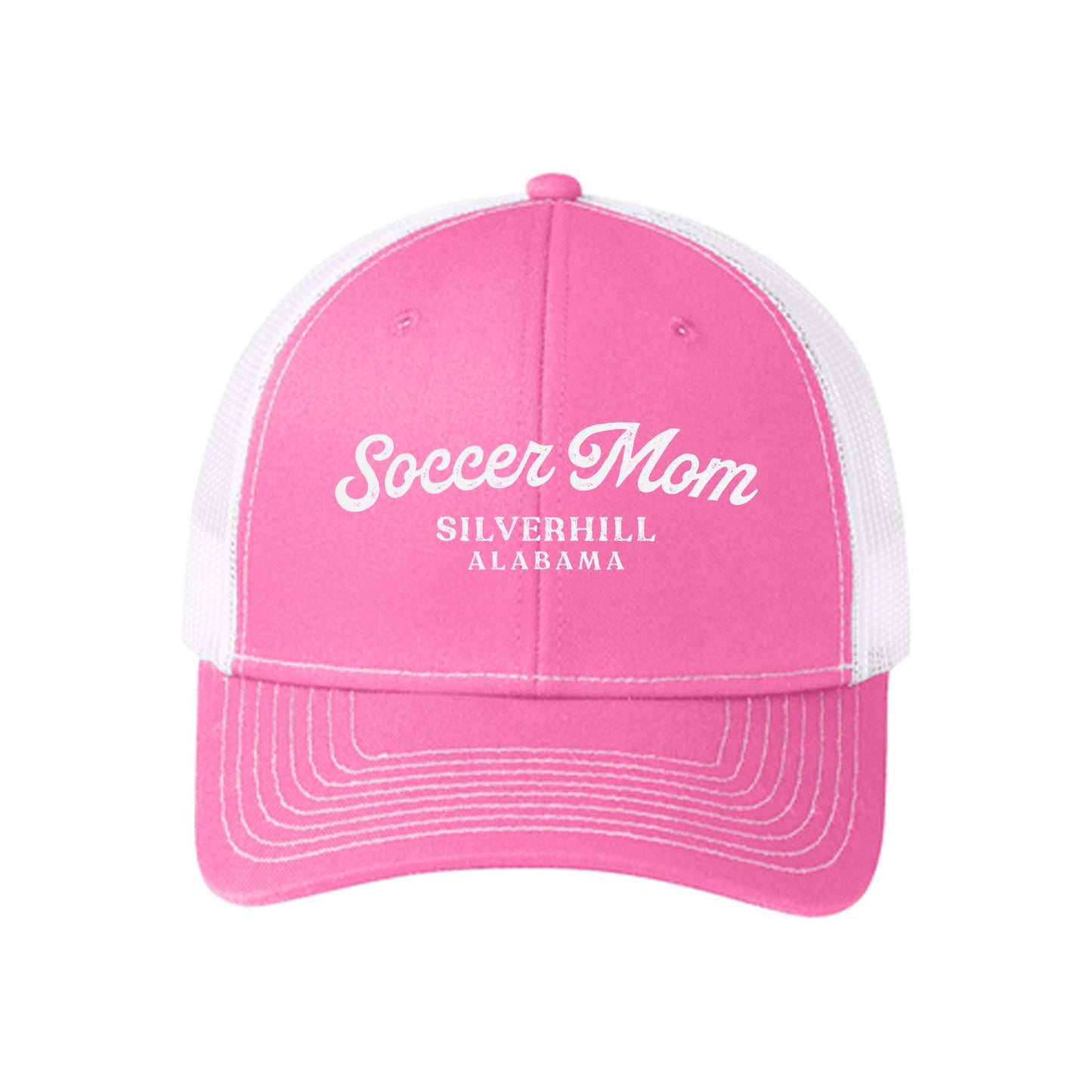Pink & White Trucker Hat-Soccer Mom | Custom | Personalize -0