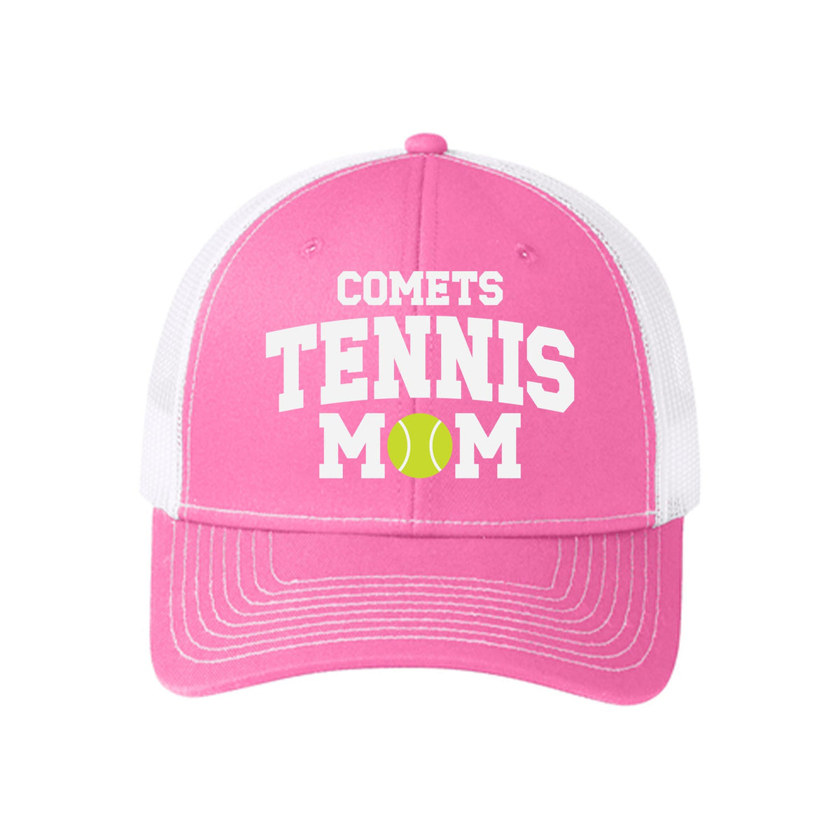 Pink & White Trucker Hat-Custom Tennis Mom | Your Team | Personalize -0