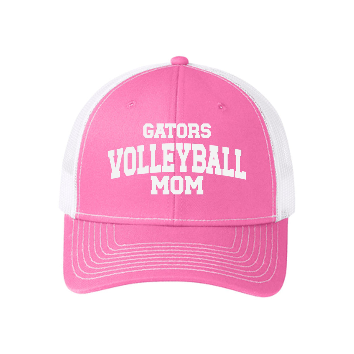 Pink & White Trucker Hat-Custom Volleyball Mom | Your Team -0