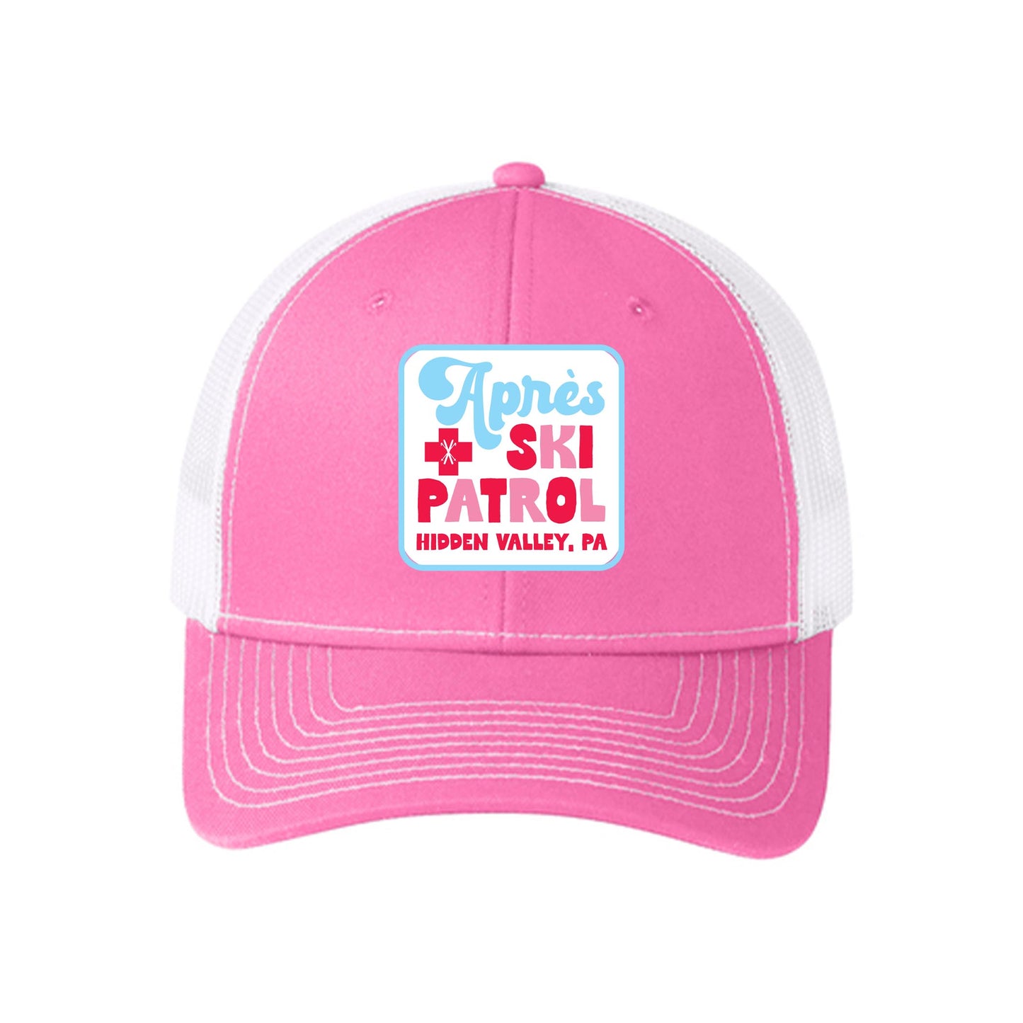 Pink & White Trucker Hat-Love+Local Après Ski -0