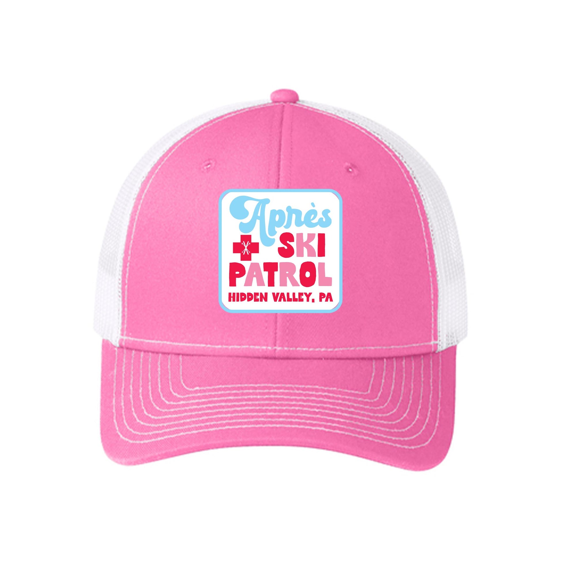 Pink & White Trucker Hat-Love+Local Après Ski -0