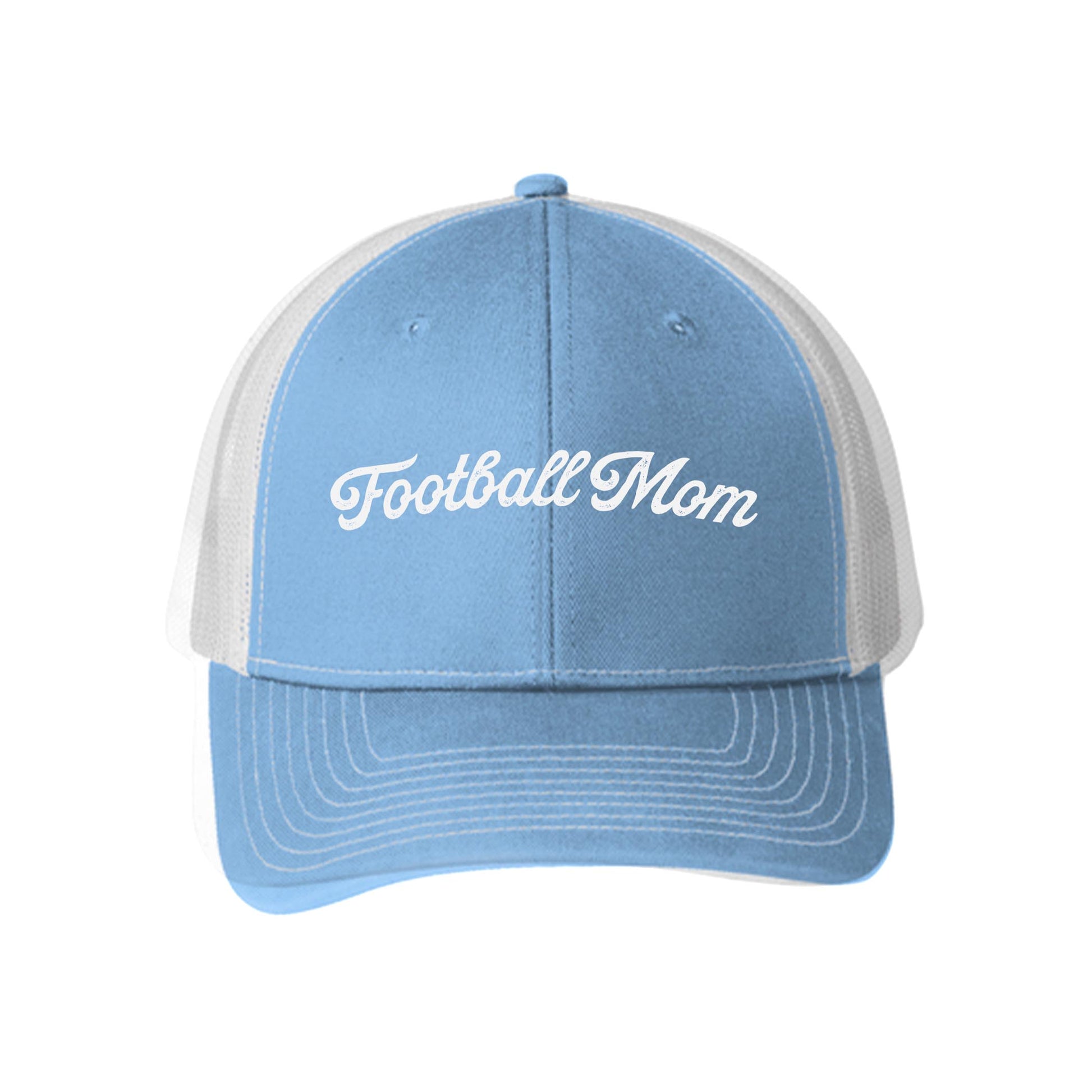 Blue & White Trucker Hat-Football Mom -0