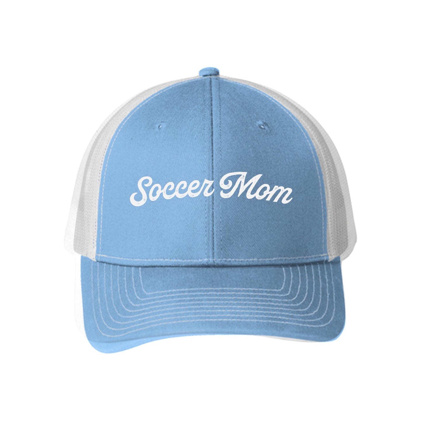 Blue & White Trucker Hat-Soccer Mom -0