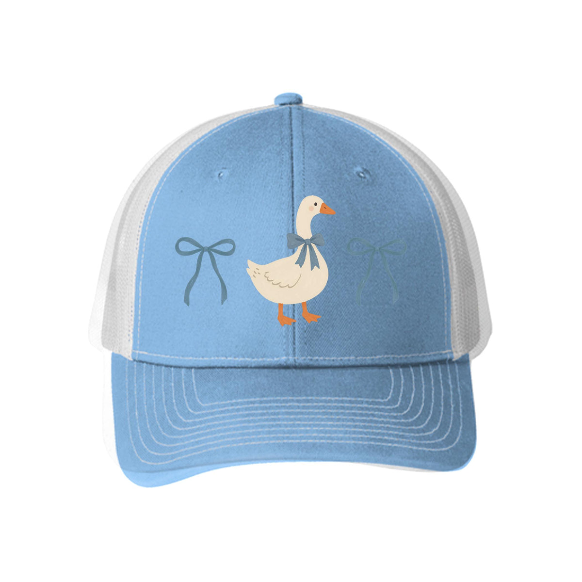 Blue & White Trucker Hat-Vintage Goose -0