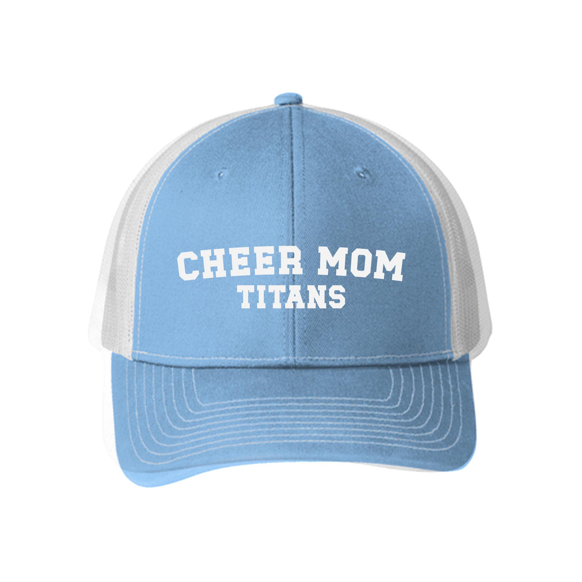 Blue & White Trucker Hat-Custom Cheer Mom | School Team | Hometown -0