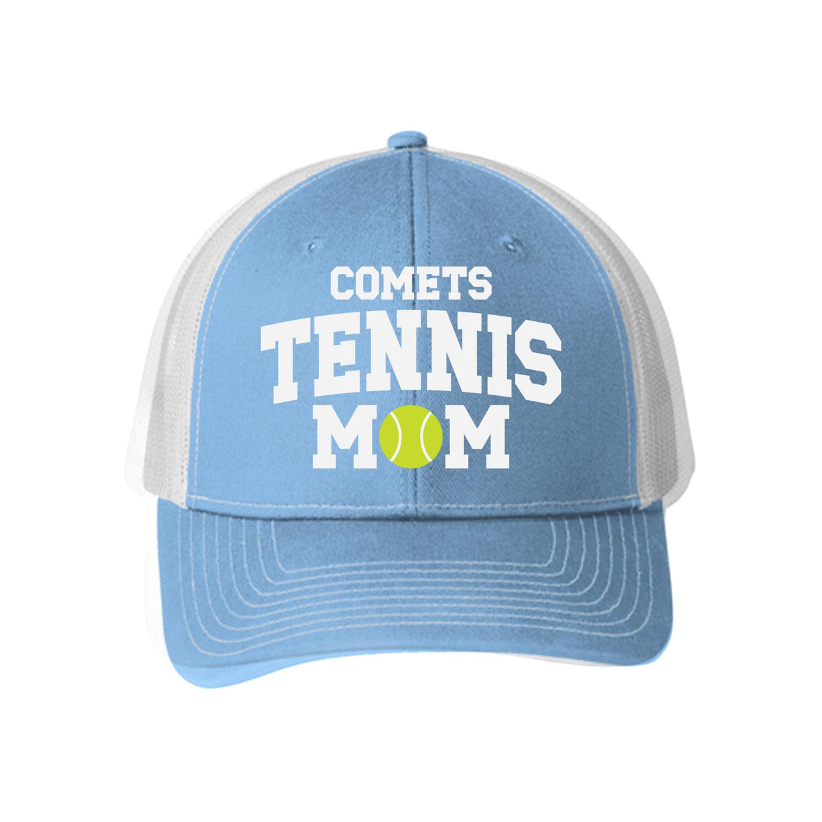 Blue & White Trucker Hat-Custom Tennis Mom | Your Team | Personalize -0