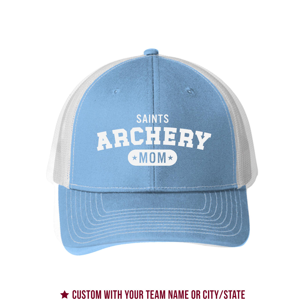 Blue & White Trucker Hat-Archery Mom | Hometown | School Team