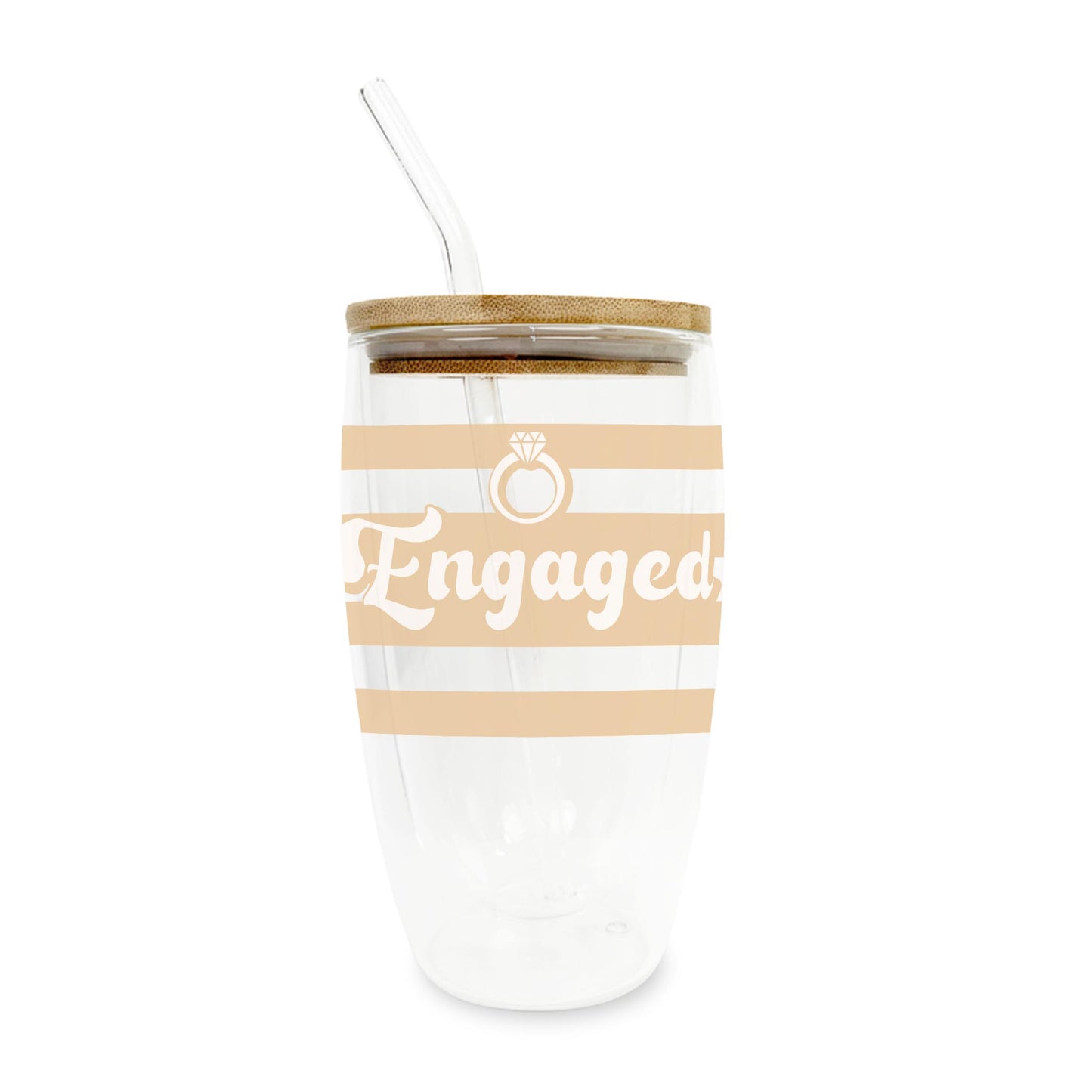 16oz Double Insulated Glass Tumbler-Happily Ever After -0