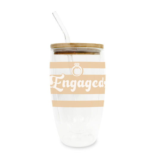 16oz Double Insulated Glass Tumbler-Happily Ever After -0