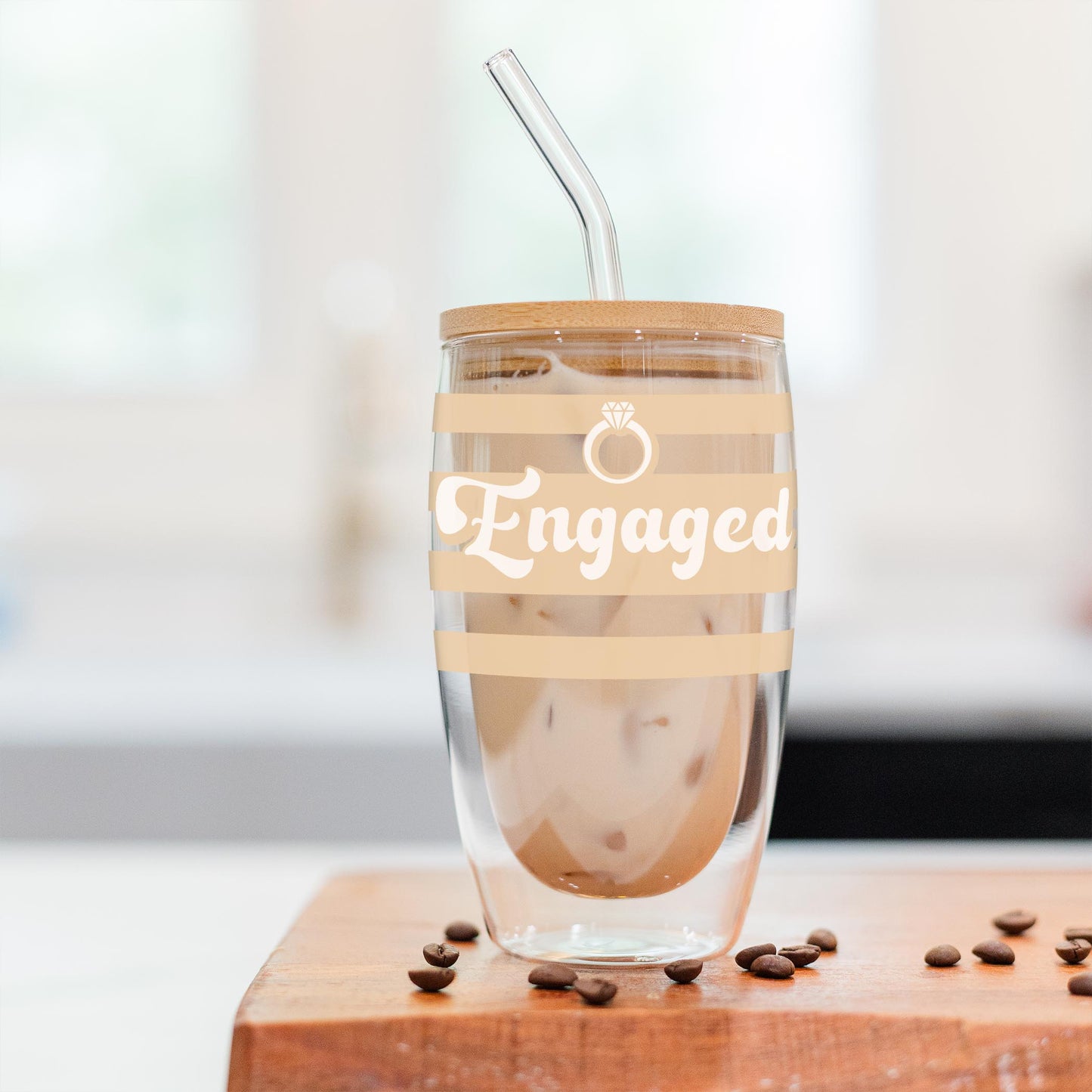 16oz Double Insulated Glass Tumbler-Happily Ever After -2