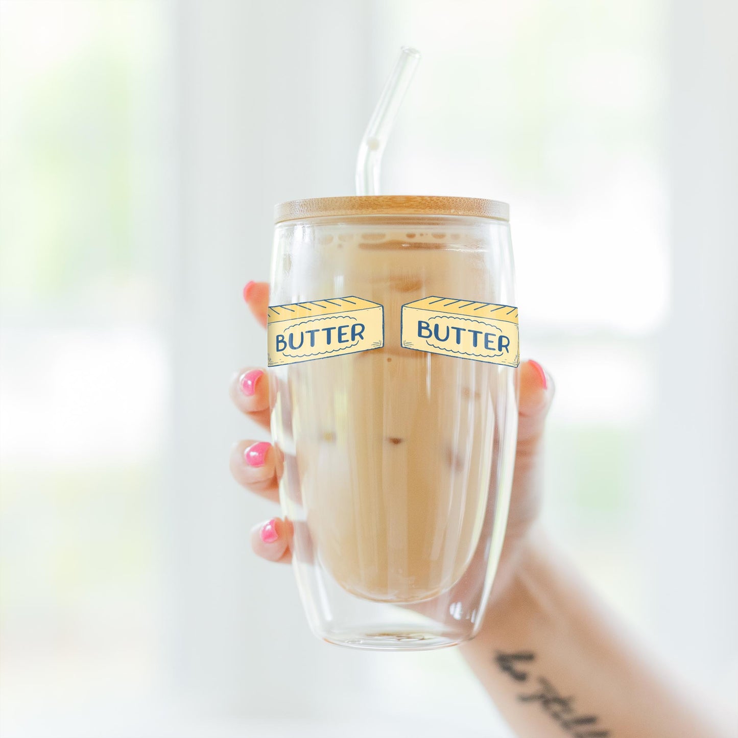 16oz Double Insulated Glass Tumbler-Butter -3