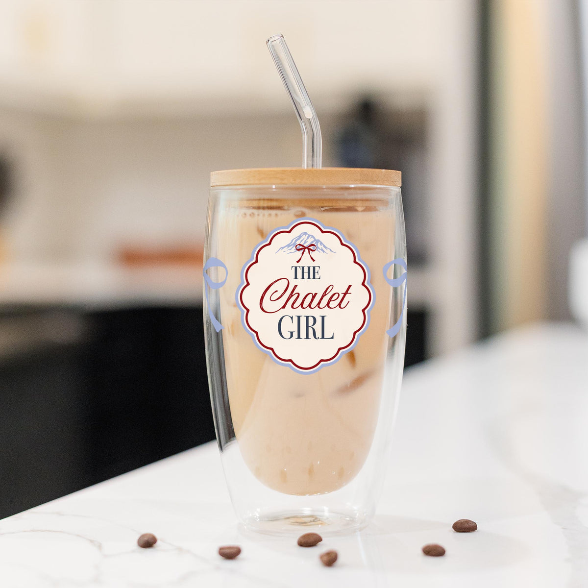16oz Double Insulated Glass Tumbler-Chalet Girl -1