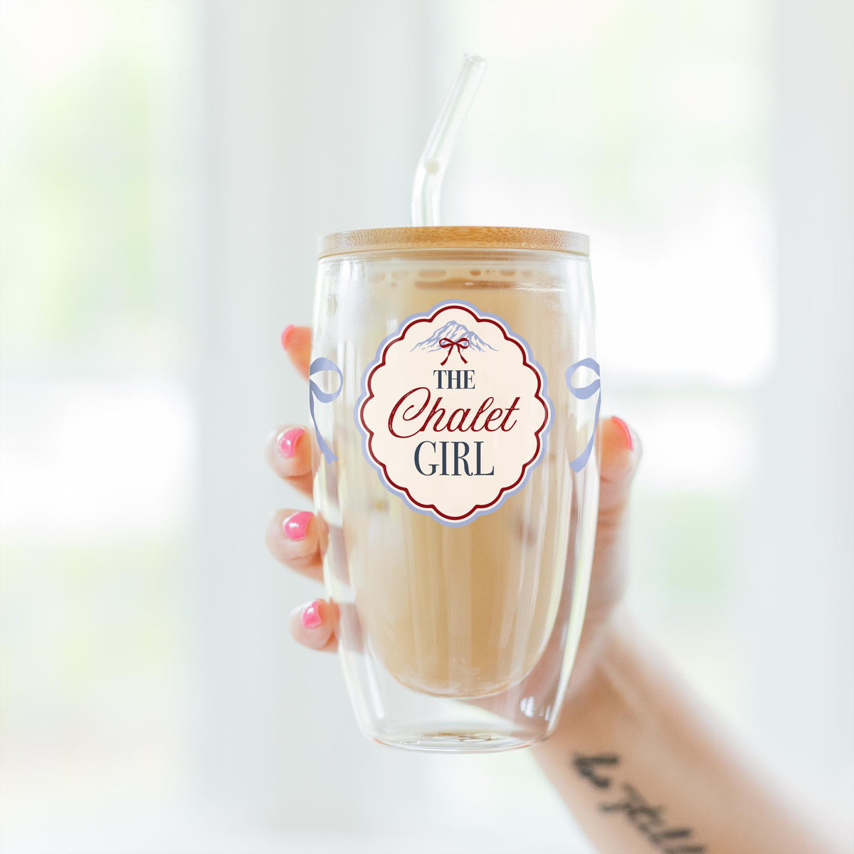 16oz Double Insulated Glass Tumbler-Chalet Girl -3