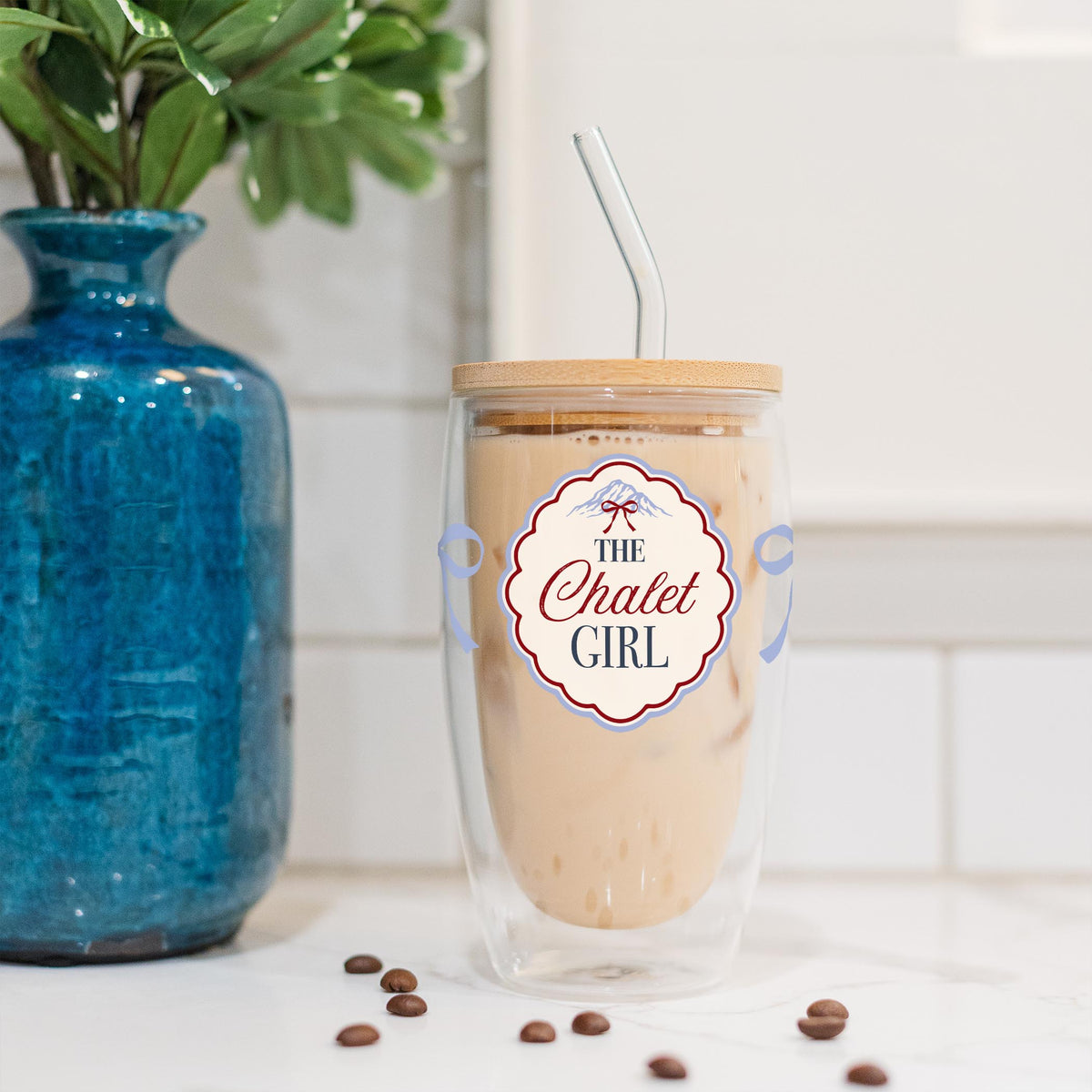 16oz Double Insulated Glass Tumbler-Chalet Girl -4