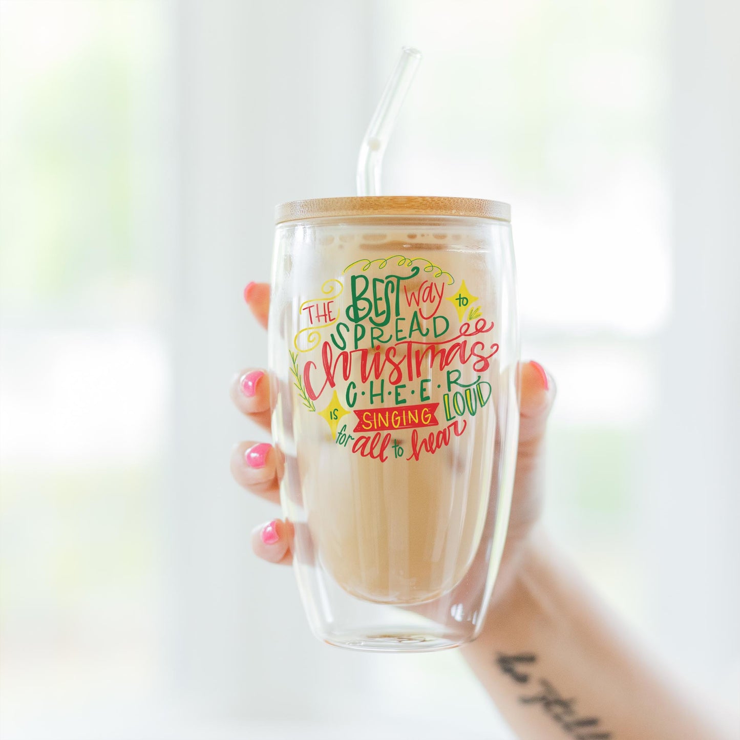 16oz Double Insulated Glass Tumbler-Best Way To Spread Christmas Cheer