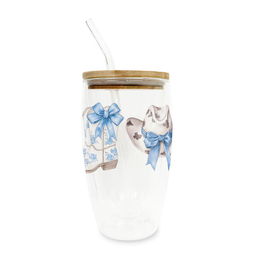 16oz Double Insulated Glass Tumbler-Coastal Cowgirl -0