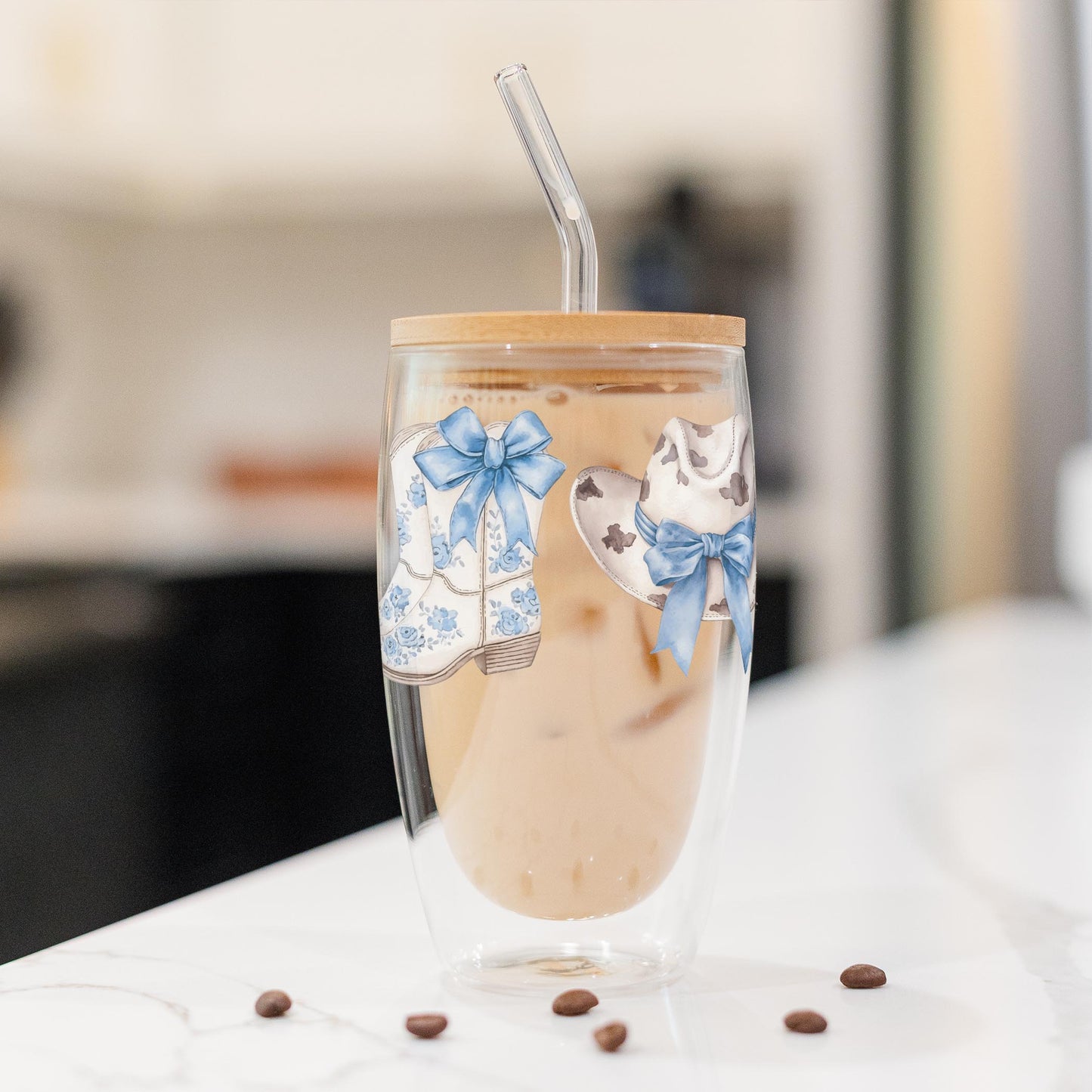 16oz Double Insulated Glass Tumbler-Coastal Cowgirl -1