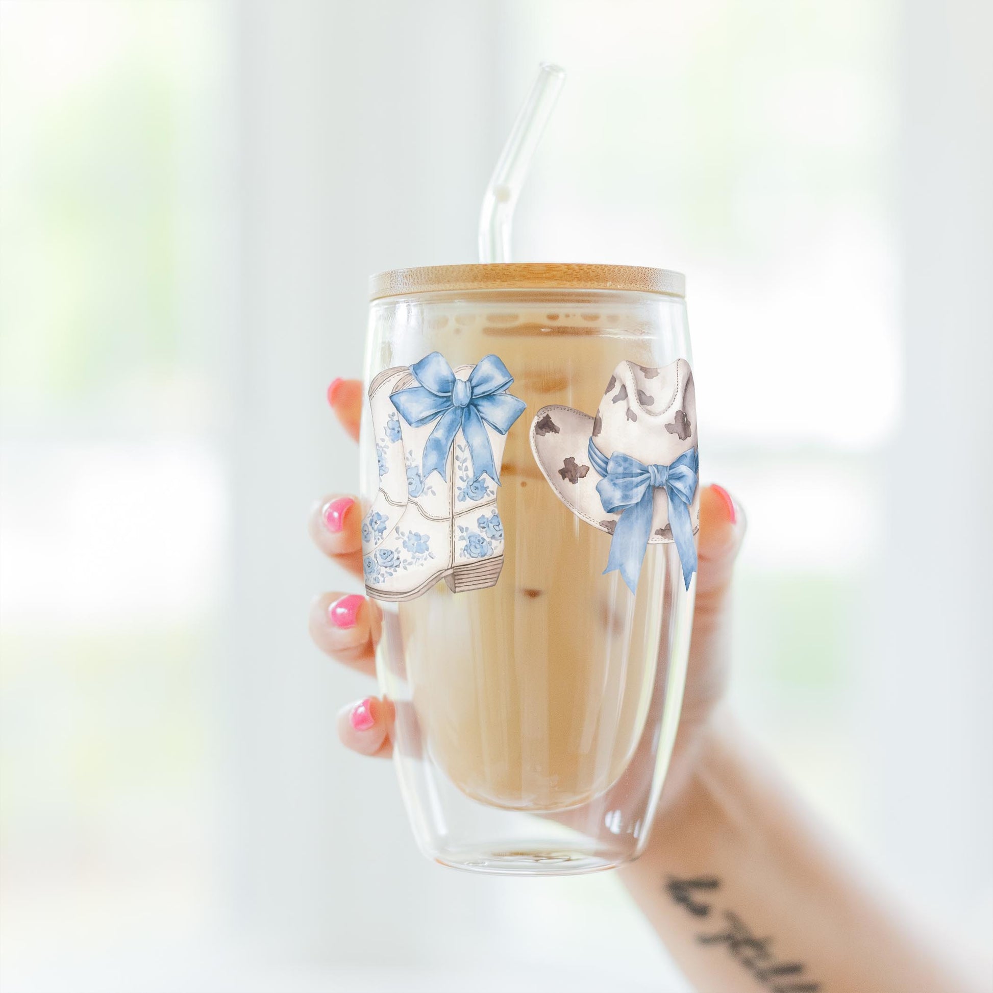 16oz Double Insulated Glass Tumbler-Coastal Cowgirl -3