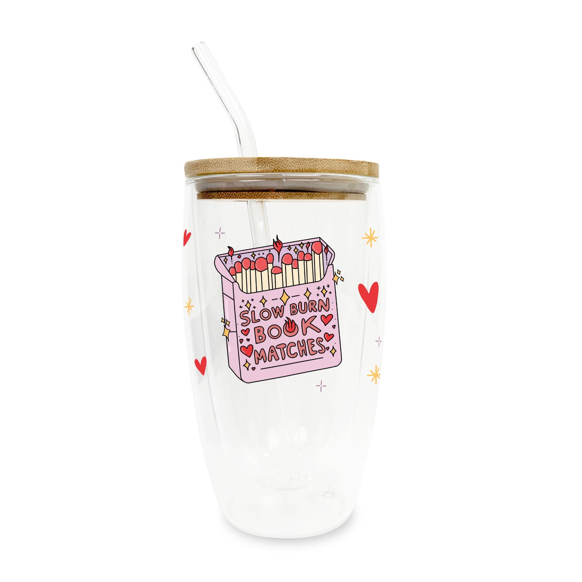 16oz Double Insulated Glass Tumbler-Slow Burn Book Matches -0