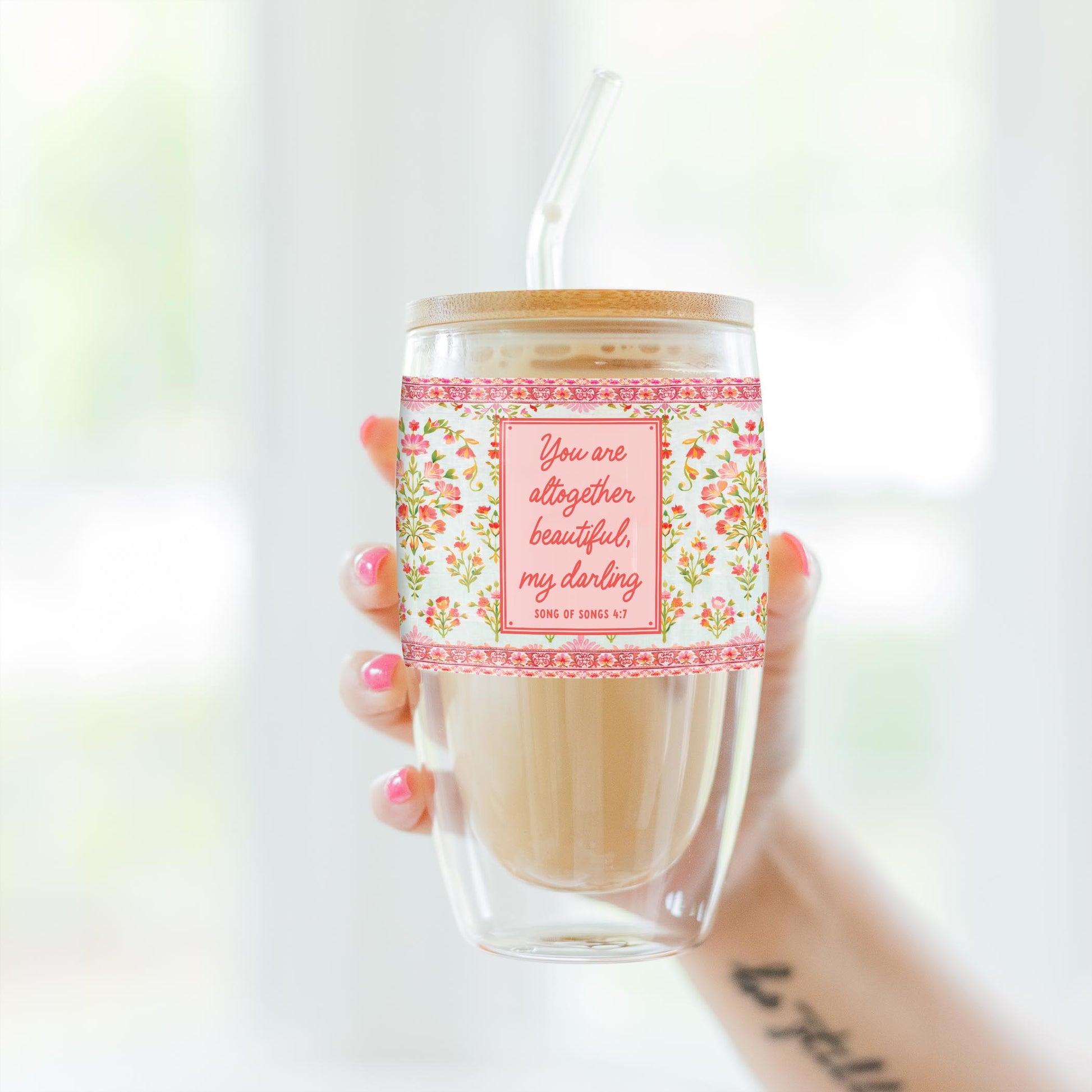 16oz Double Insulated Glass Tumbler-Faithful Promises -3