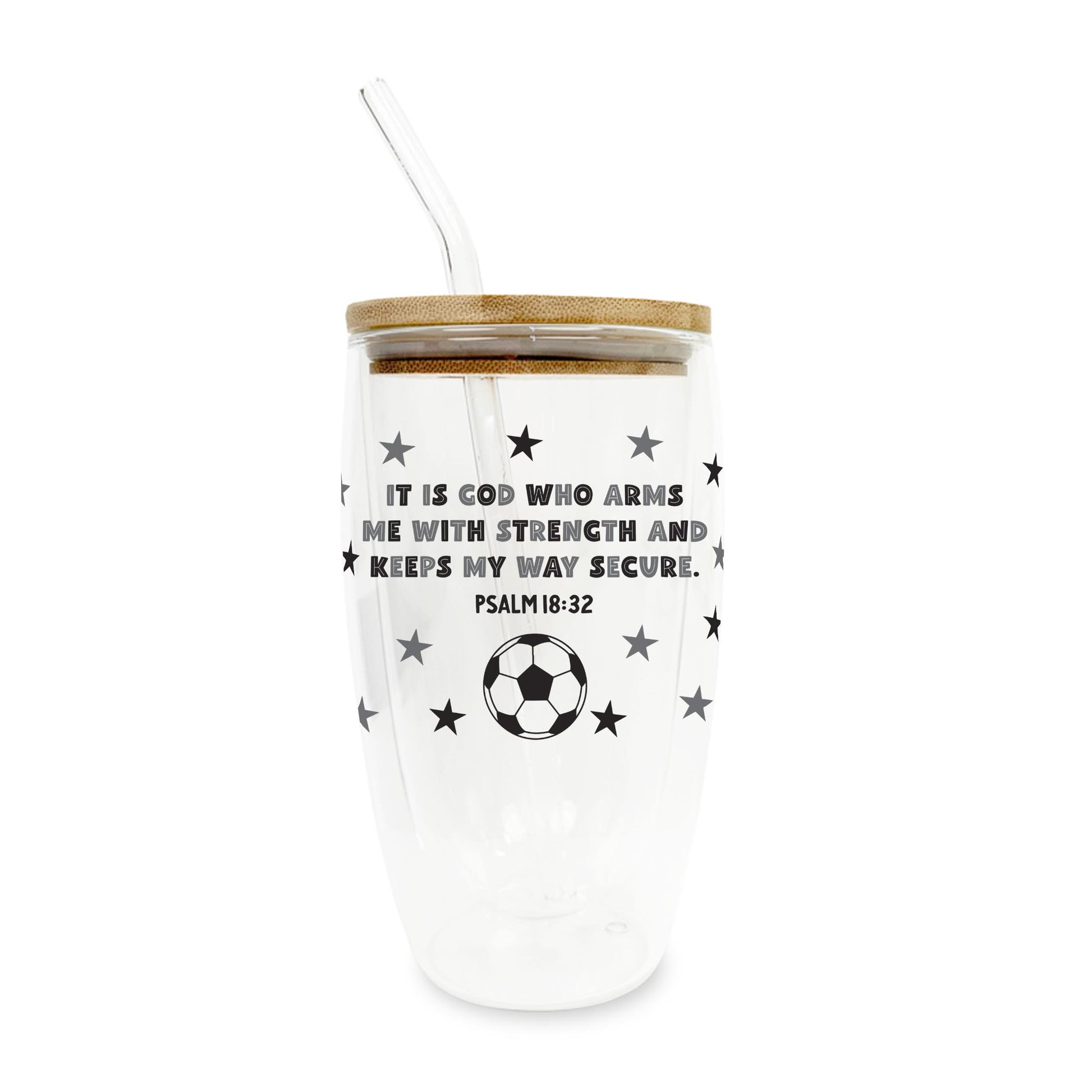 16oz Double Insulated Glass Tumbler-Game Day Soccer It Is God -0