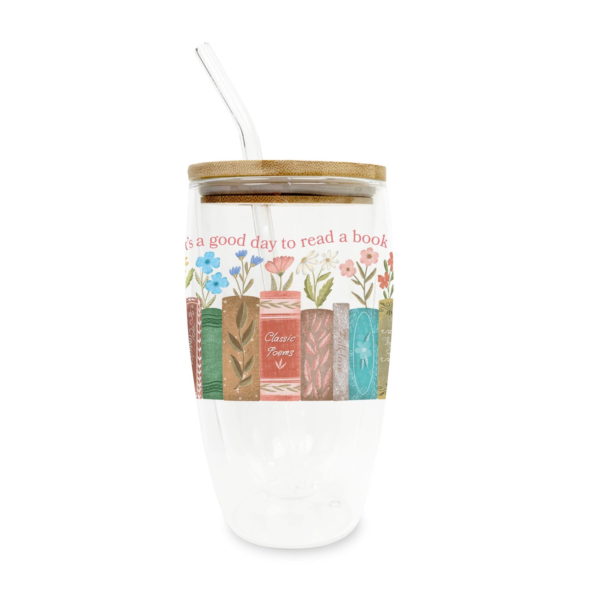 16oz Double Insulated Glass Tumbler-Pretty Little Chapters It's A Good Day -0
