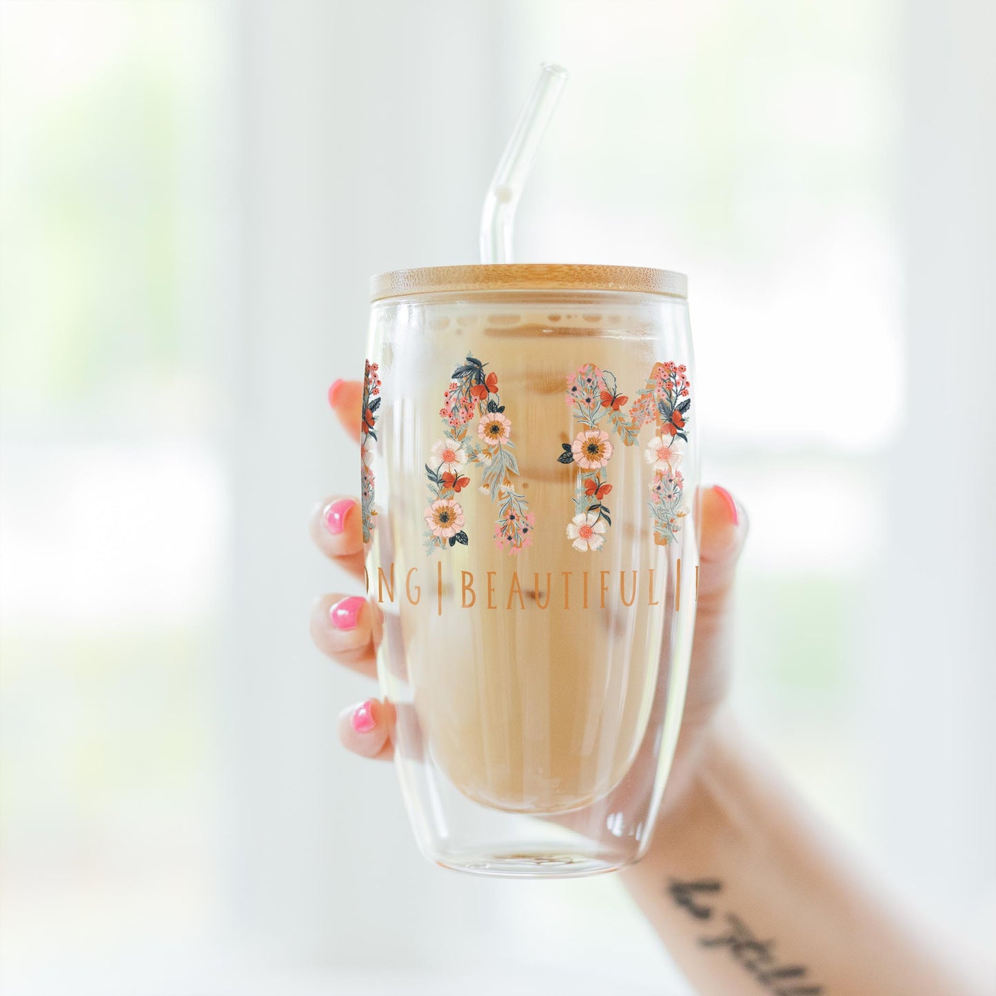 16oz Double Insulated Glass Tumbler-Pretty Things Mama