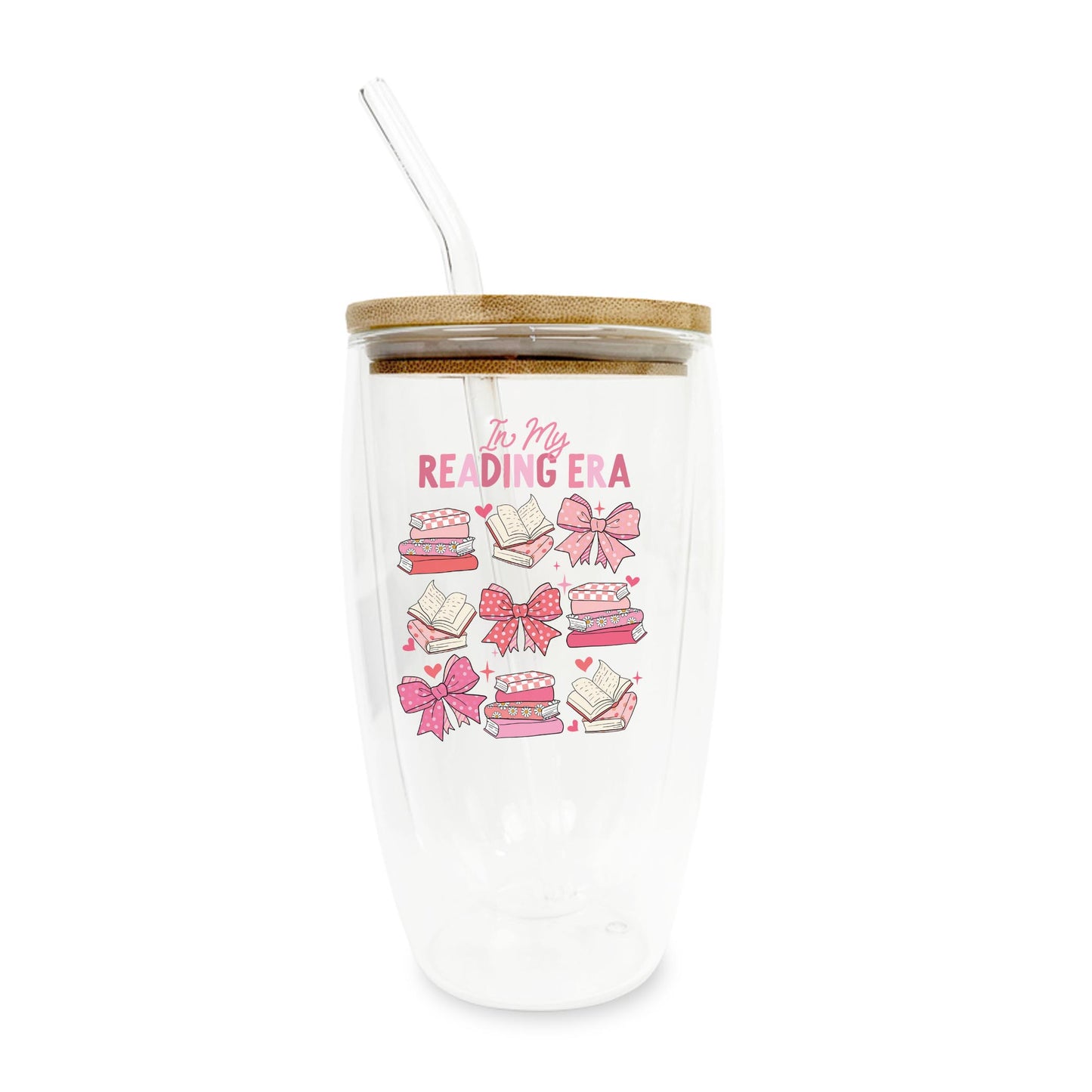 16oz Double Insulated Glass Tumbler-In My Reading Era -0