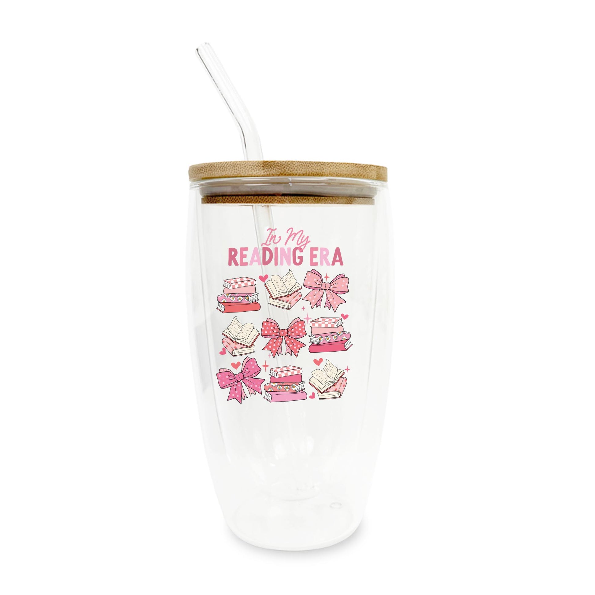 16oz Double Insulated Glass Tumbler-In My Reading Era -0