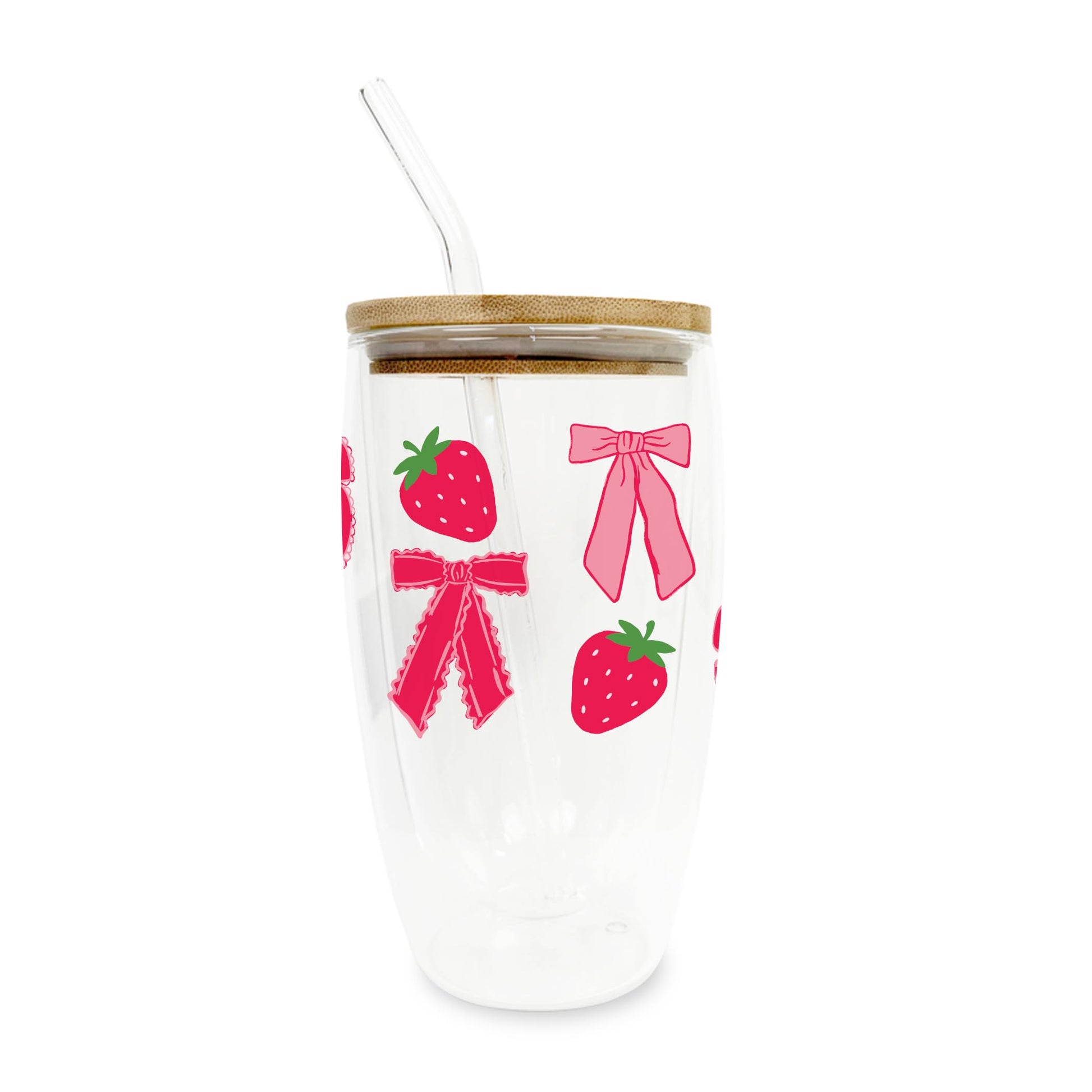 16oz Double Insulated Glass Tumbler-Strawberry Parlor -0