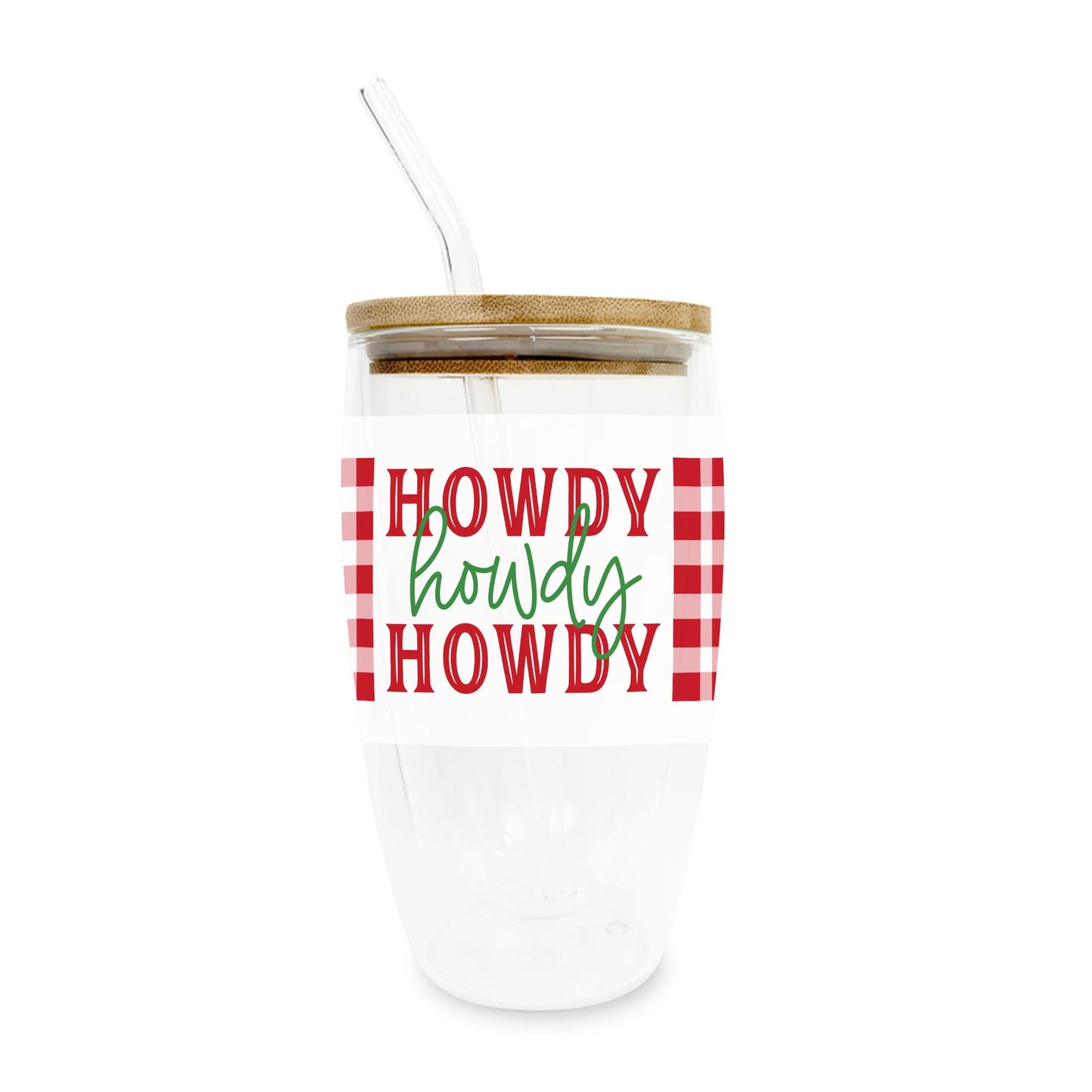 16oz Double Insulated Glass Tumbler-Western Christmas -0
