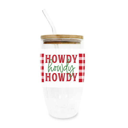 16oz Double Insulated Glass Tumbler-Western Christmas -0