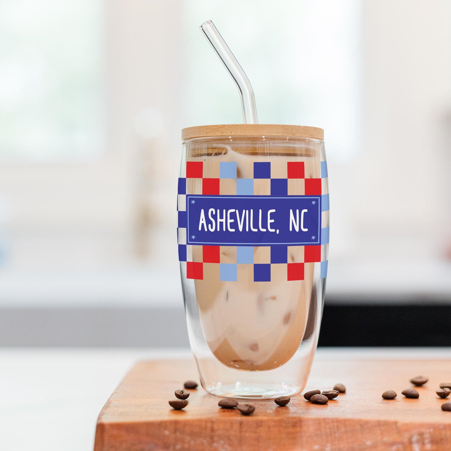 16oz Double Insulated Glass Tumbler-Love+Local 4th of July 250th Anniversary -2