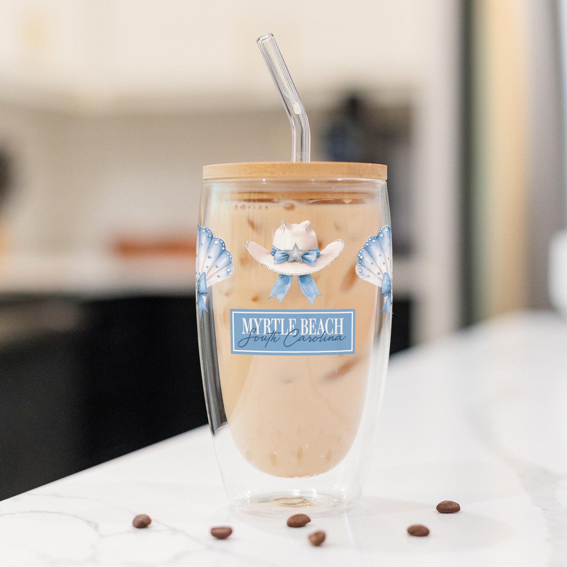 16oz Double Insulated Glass Tumbler-Love+Local Coastal Cowgirl -1
