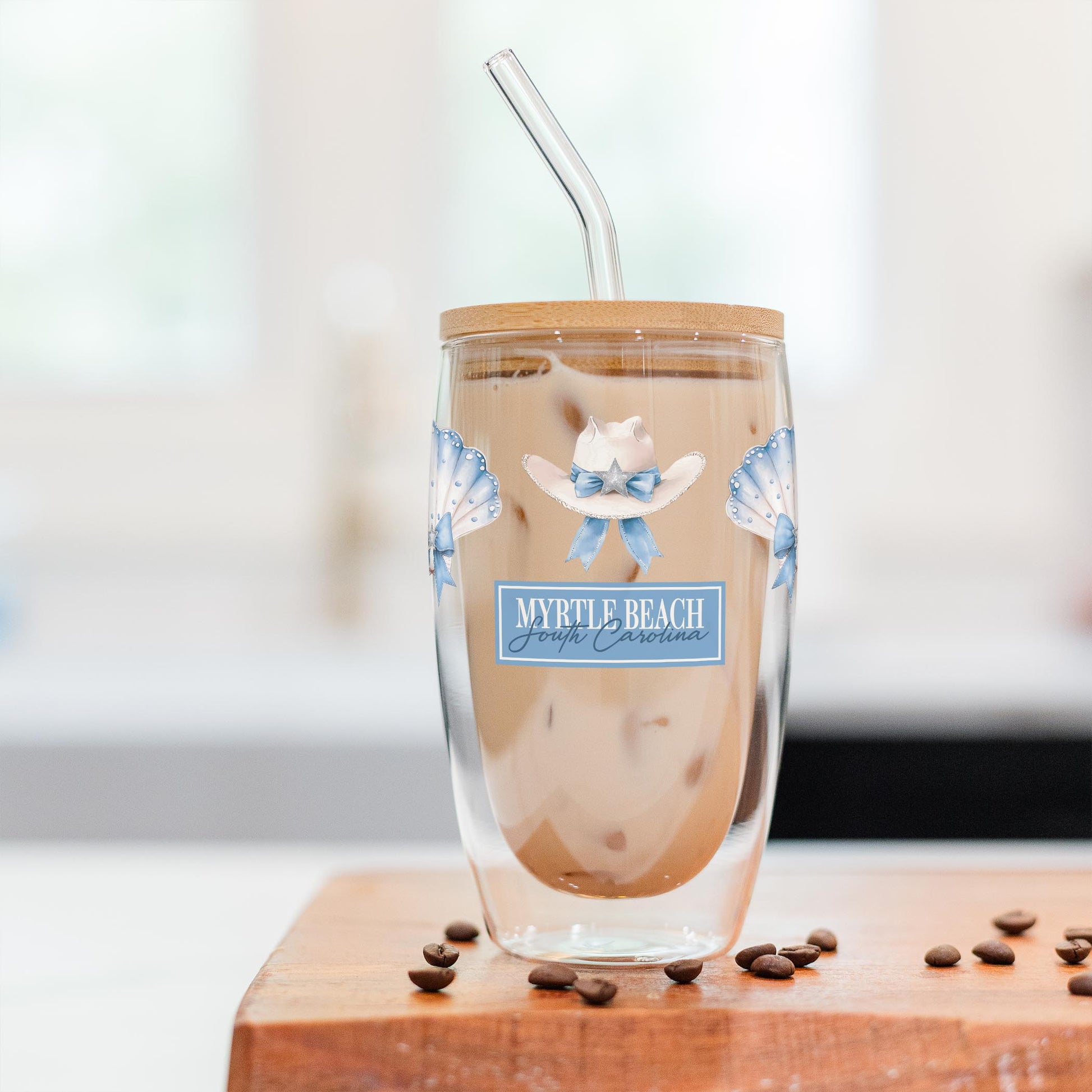 16oz Double Insulated Glass Tumbler-Love+Local Coastal Cowgirl -2