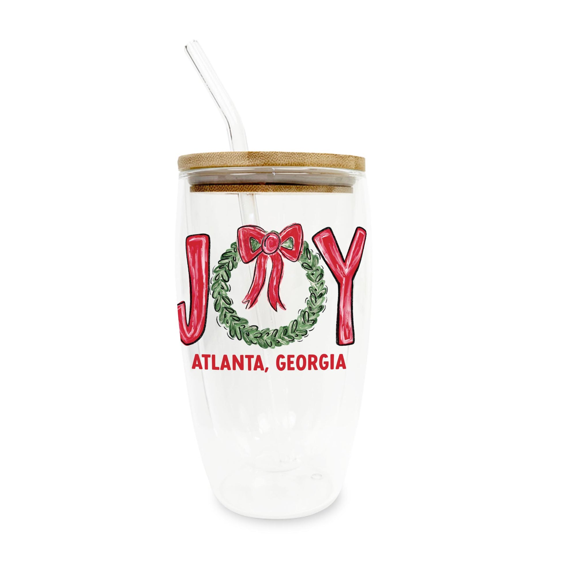 16oz Double Insulated Glass Tumbler-Love+Local Make It Merry -0