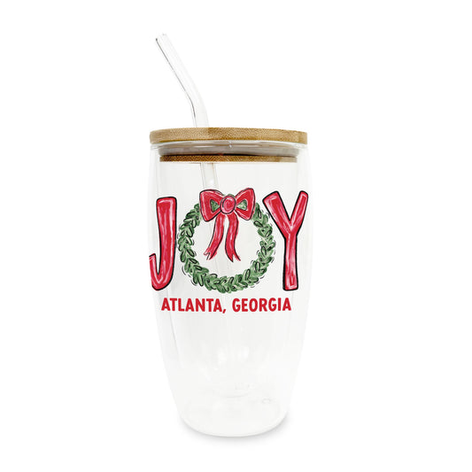 16oz Double Insulated Glass Tumbler-Love+Local Make It Merry -0