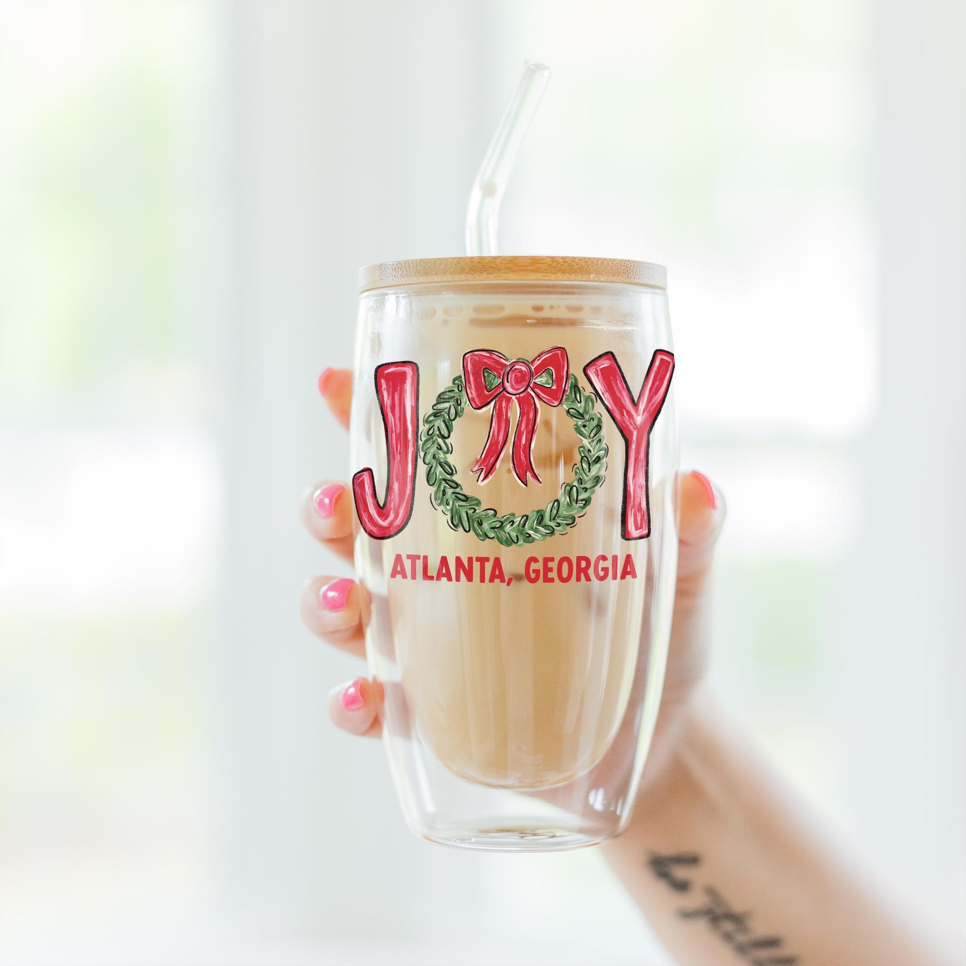 16oz Double Insulated Glass Tumbler-Love+Local Make It Merry -3