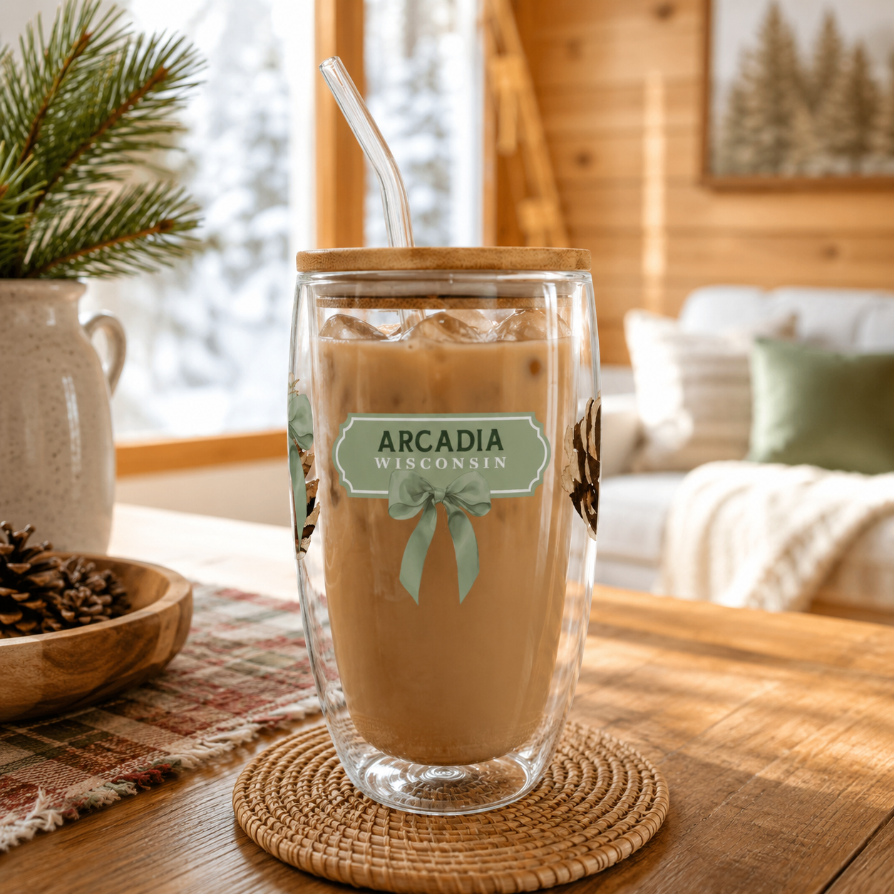 16oz Double Insulated Glass Tumbler-Woodland | Custom | Personalize