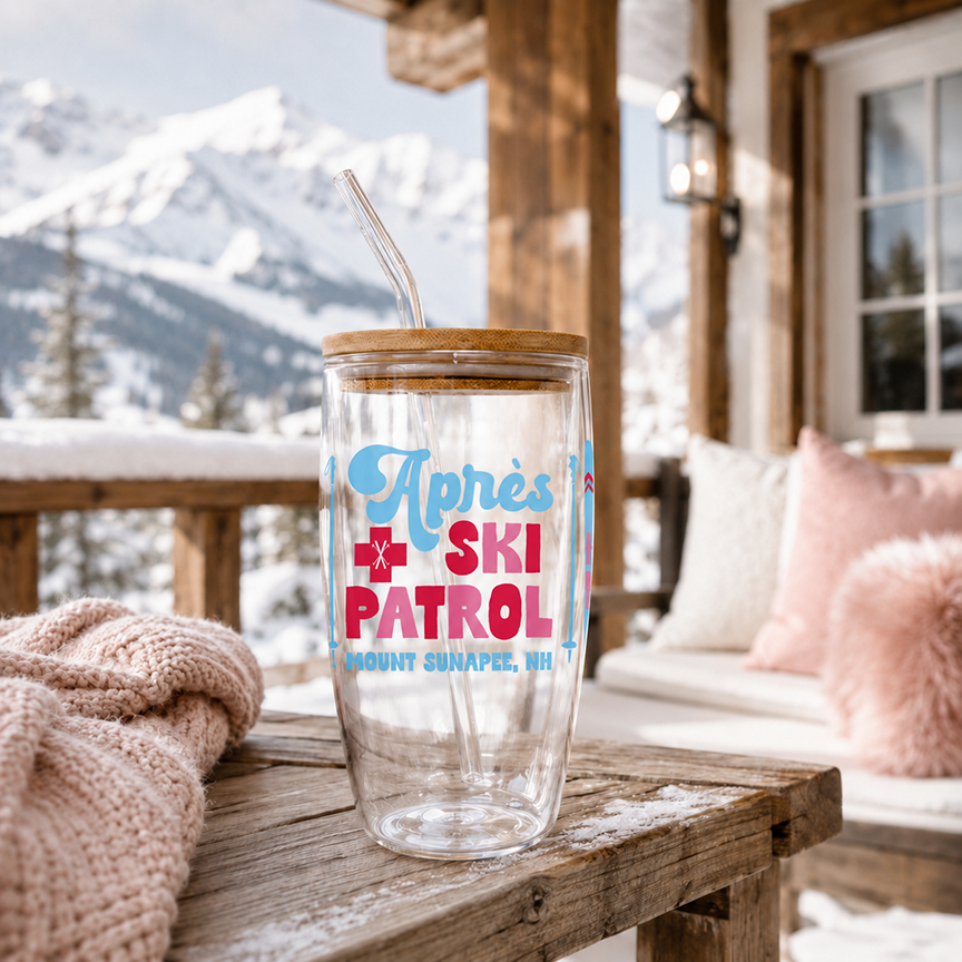 16oz Double Insulated Glass Tumbler-Après Ski | Custom