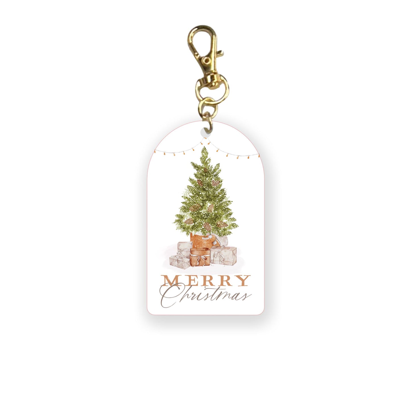 Acrylic Keychain-Cottage Tree Merry Christmas -0