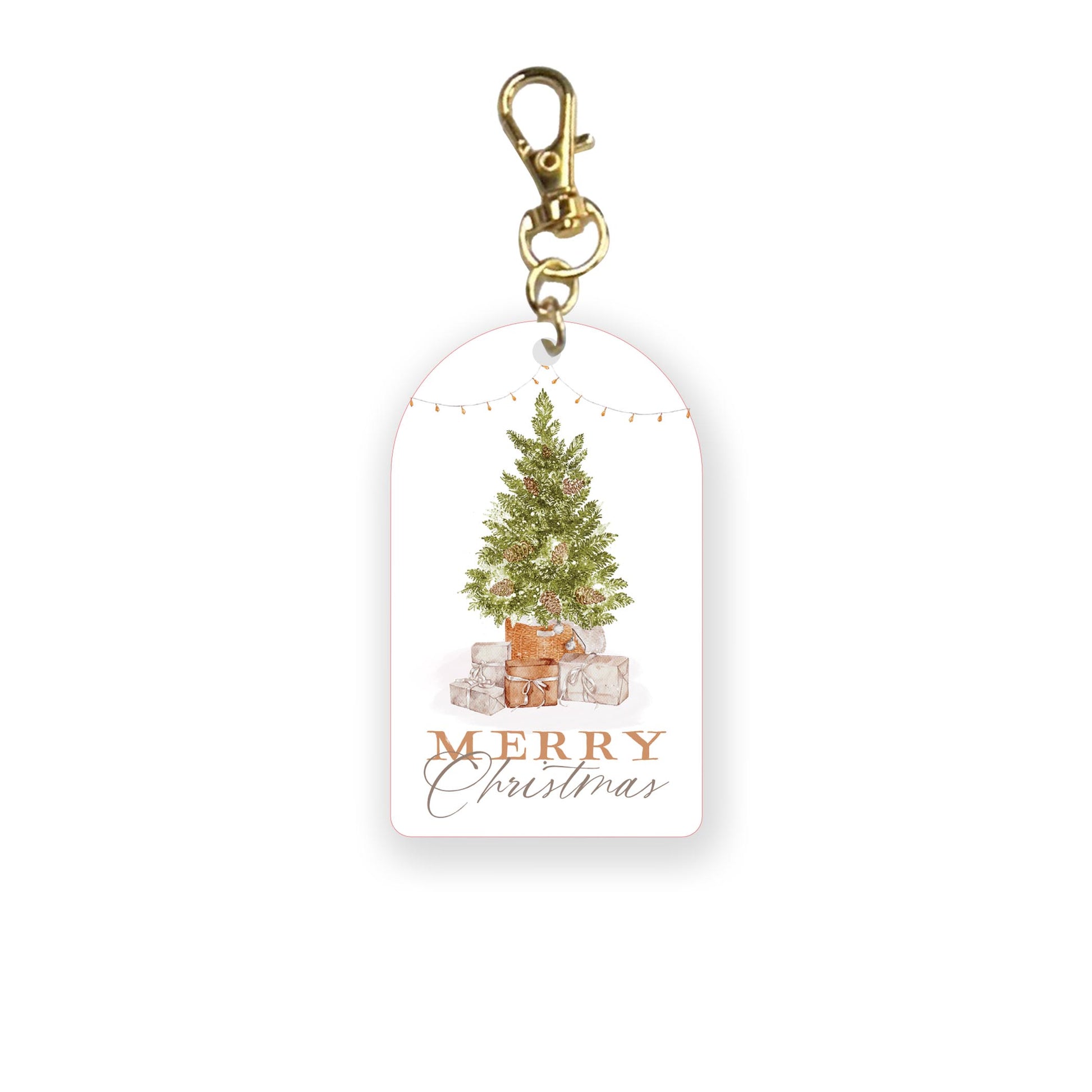 Acrylic Keychain-Cottage Tree Merry Christmas -0