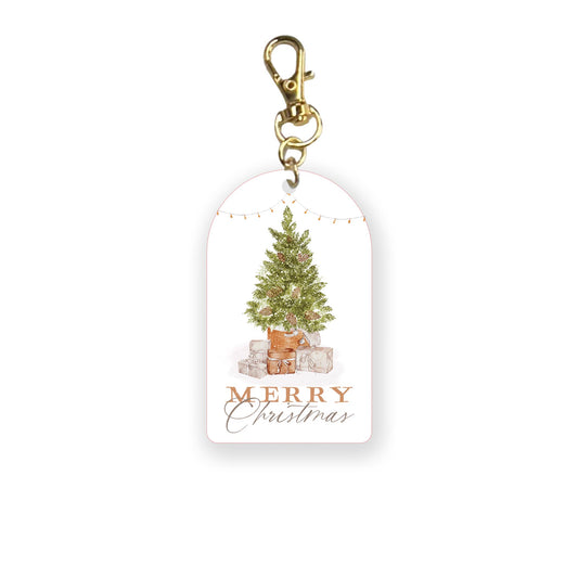 Acrylic Keychain-Cottage Tree Merry Christmas -0