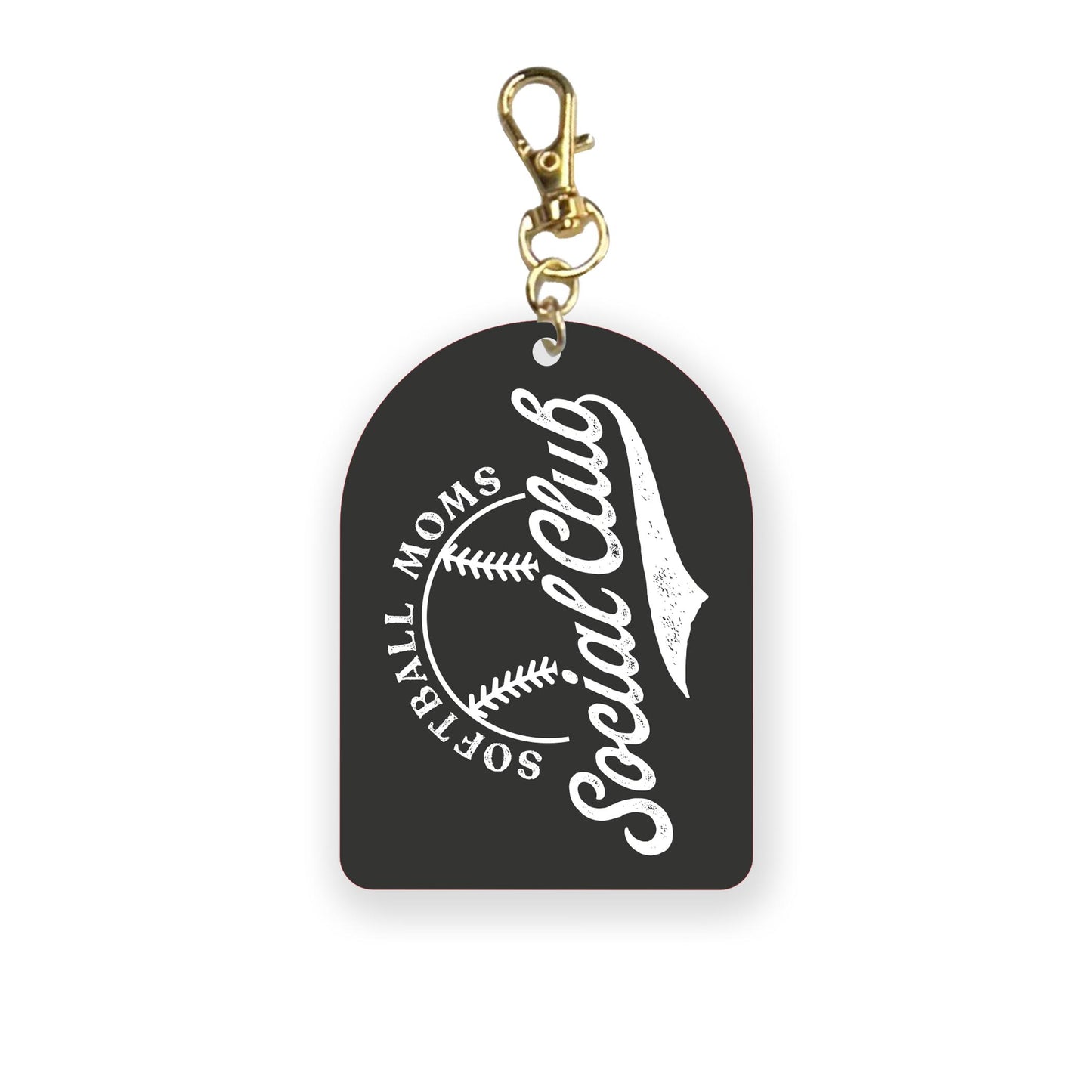 Acrylic Keychain-Softball Moms Social Club -0