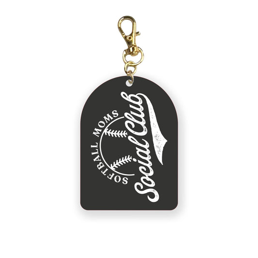 Acrylic Keychain-Softball Moms Social Club -0