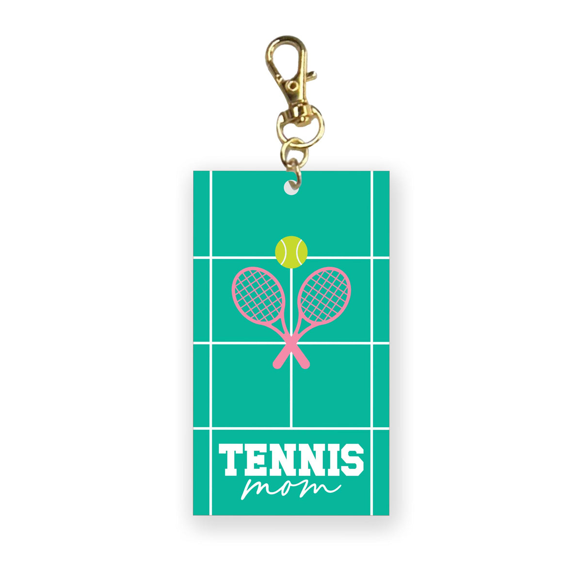 Acrylic Keychain-Tennis Mom Court -0