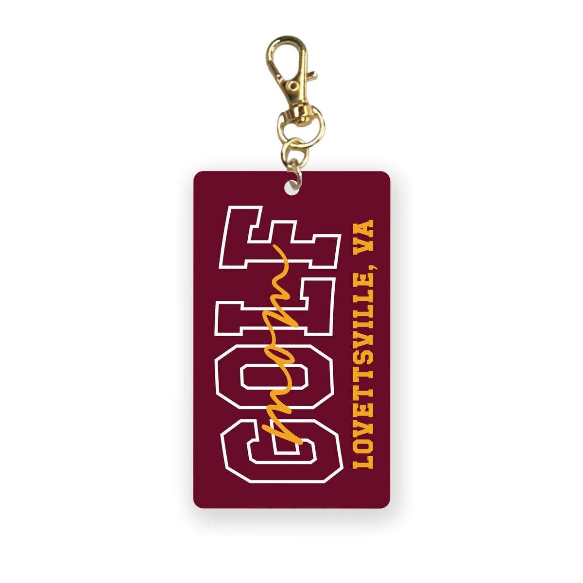 Acrylic Keychain-Custom Golf Mom | Team | Hometown -0