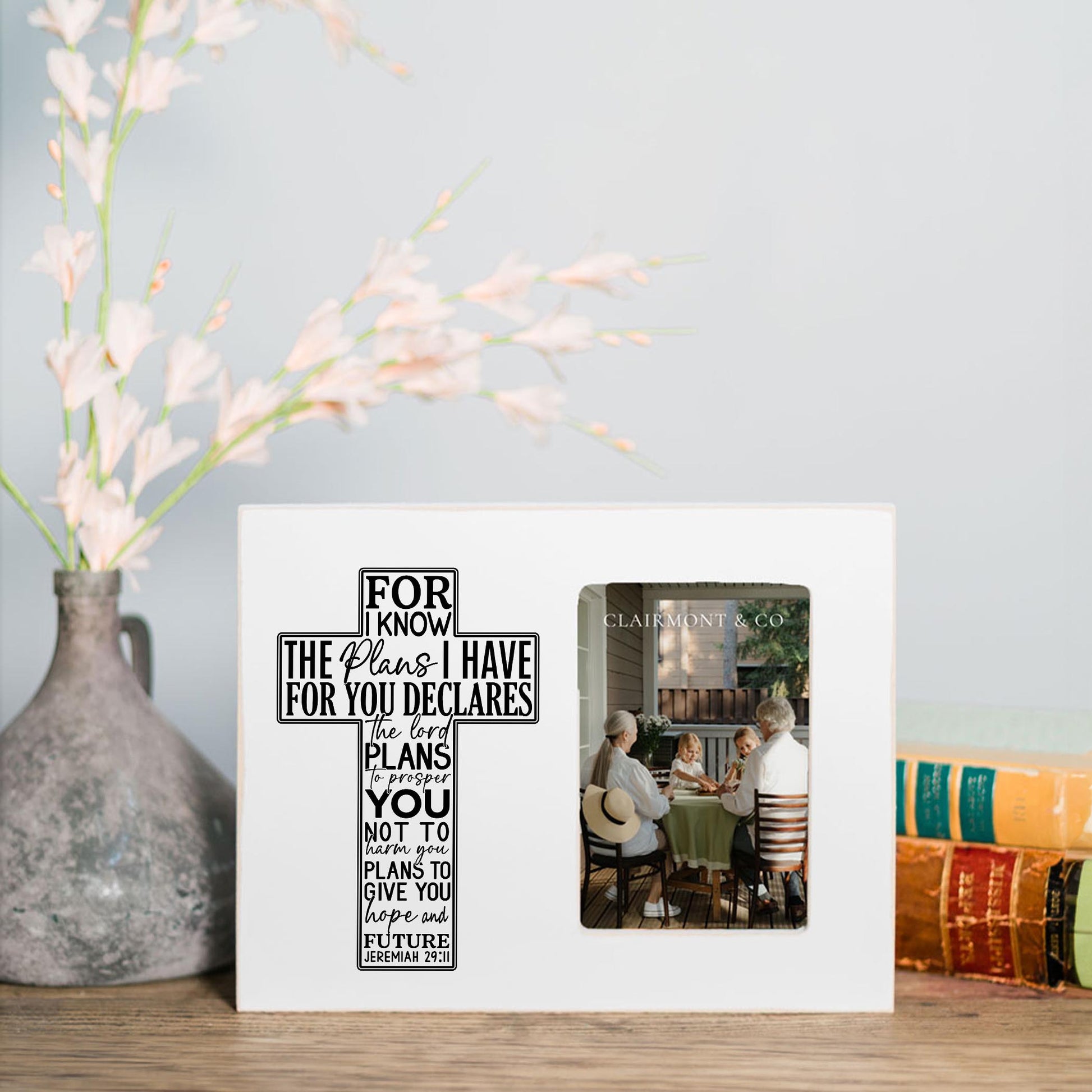 Lily Frame Horizontal-For I Know The Plans Cross -1