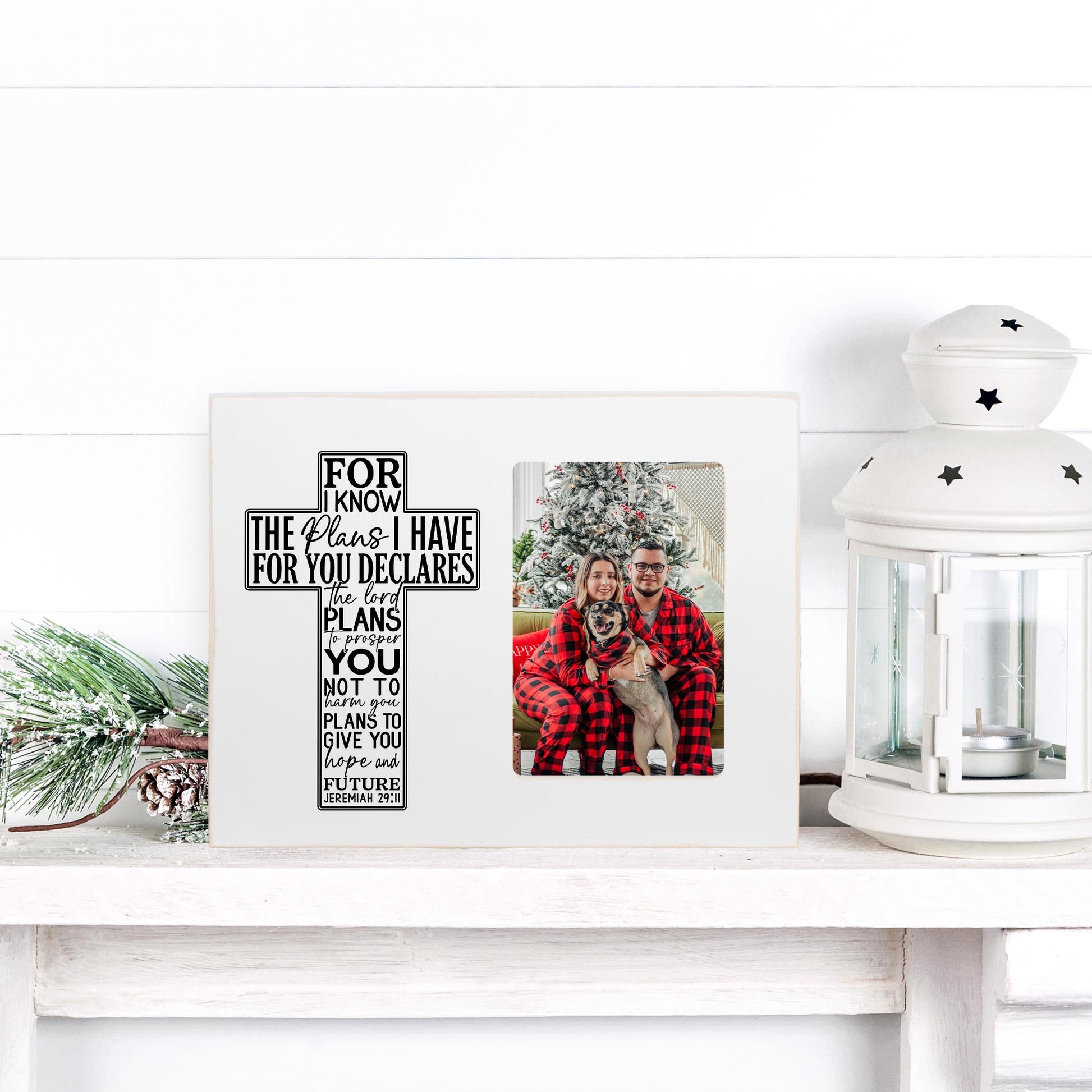 Lily Frame Horizontal-For I Know The Plans Cross -3