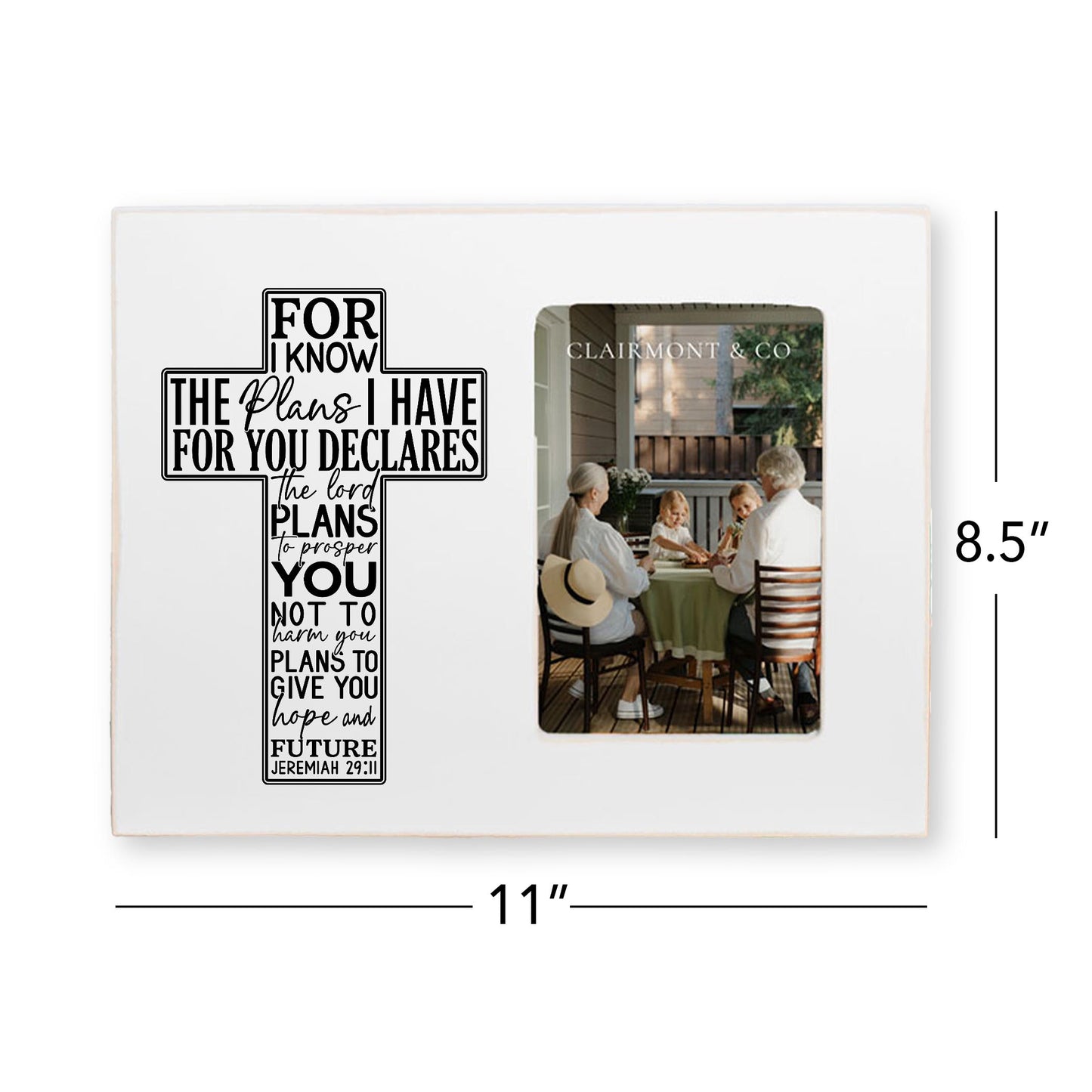 Lily Frame Horizontal-For I Know The Plans Cross -6